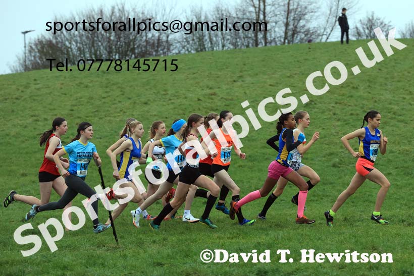 Girls under-13s 2023 North Eastern Cross Country Champs., Temple Park, South Shields. Photo: David T. Hewitson/Sports for All Pics